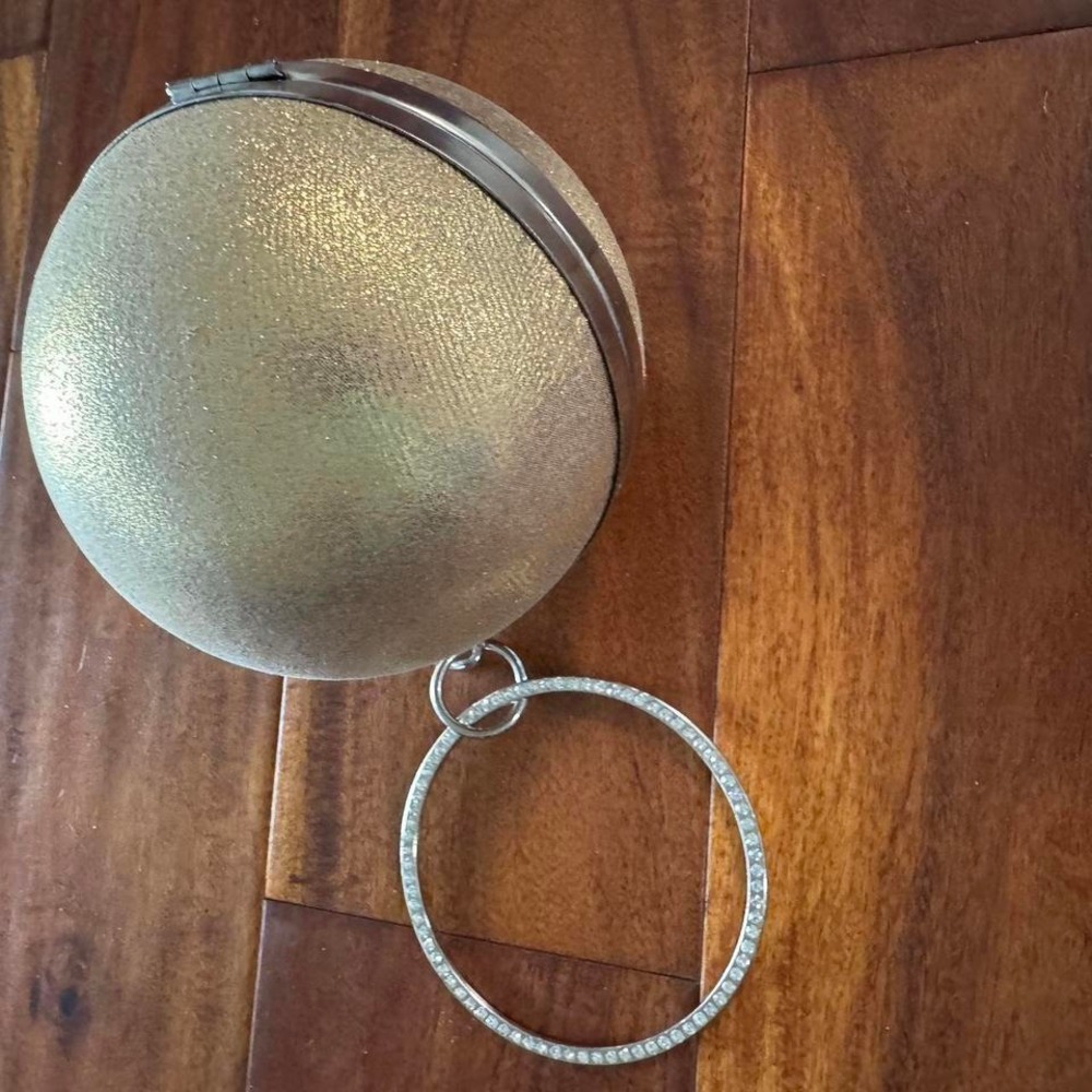 Y2K Sparkle Clamshell Disco Ball Purse wristlet & chain Retro Party Unique Fun